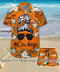 [High-Quality] Oklahoma State Cowboys Girl Messy Bun Hawaiian Shirt Gift