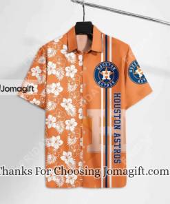 Houston Astros Hawaiian Shirt Houston Astros Logo Baseball Orange White 2