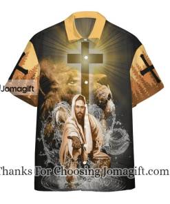 Jesus Hawaiian Shirt Jesus My God My King My Lord Lion Orange 1