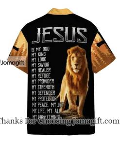 Jesus Hawaiian Shirt Jesus My God My King My Lord Lion Orange
