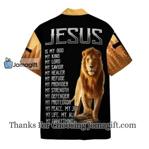 Jesus Hawaiian Shirt Jesus My God My King My Lord Lion Orange