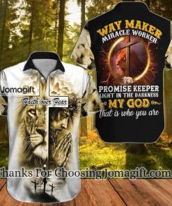 Jesus Hawaiian Shirt Way Maker Micracle Worker Promise Keeper 1