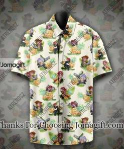 Kingdom Hearts Hawaiian Shirt Sora Riku Kairi Pineapple Pattern 1
