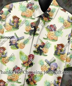 Kingdom Hearts Hawaiian Shirt Sora Riku Kairi Pineapple Pattern 2