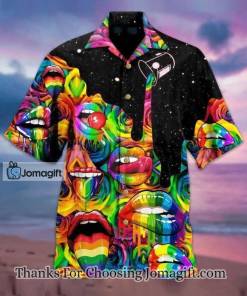 LGBT Hawaiian Shirt LGBT Rainbow Color Mouths Candy Graphic