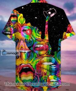 LGBT Hawaiian Shirt LGBT Rainbow Color Mouths Candy Graphic