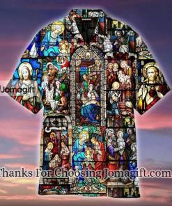 Life Of Jesus Stained Glass Window Hawaiian Shirt