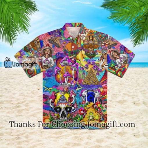 Magic Mushrooms Psychedelic Hippie Hawaiian Shirt