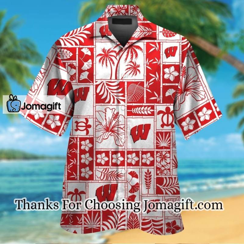 NEW Ncaa Wisconsin Badgers Hawaiian Shirt Gift