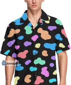 Neon Rainbow Spots MenS Hawaiian Shirt Gift 2