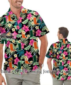 [New] Miami Hurricanes Hibiscus Hawaiian Shirts Gift