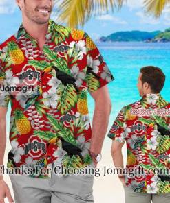 New Ohio State Buckeyes Personalized Parrot Floral Hawaiian Shirt Gift