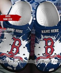 Boston Red Sox American Flag Breaking Wall Crocs Clog Shoes
