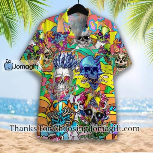 New Skull Mushroom Hippie Hawaiian Shirt
