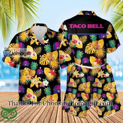 [New] Taco Bell Yellow Pineapple Hawaiian Shirts And Shorts Hawaiian Shirt Gift