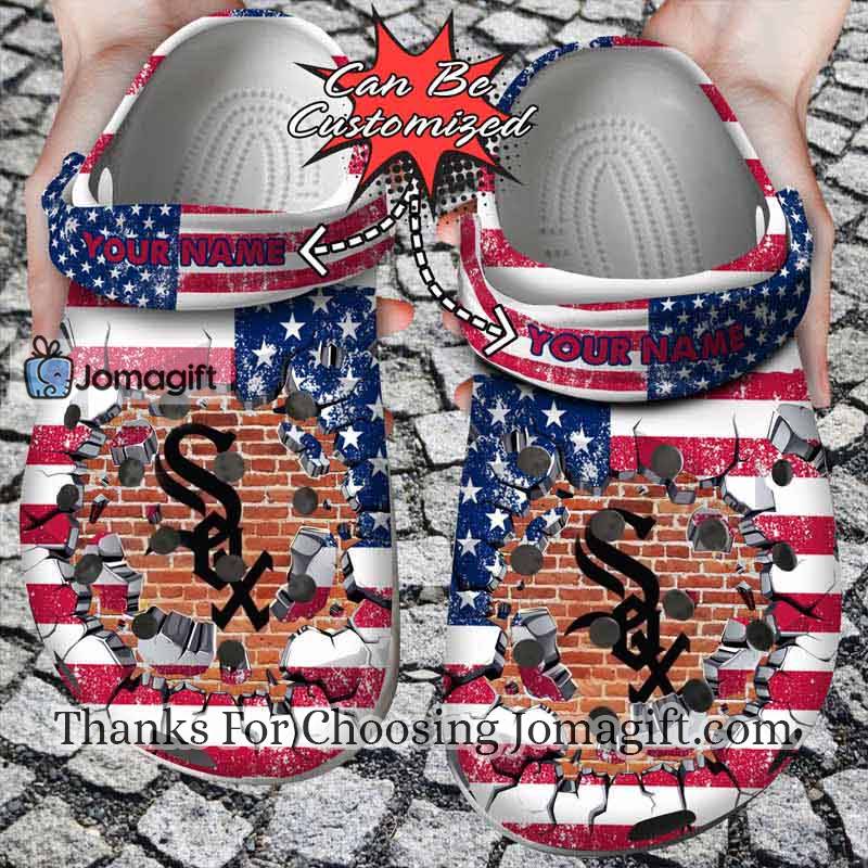 Personalized Chicago White Sox American Flag Crocs Gift 2
