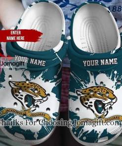 Customized Jacksonville Jaguars Crocs American Flag Breaking Wall Gift