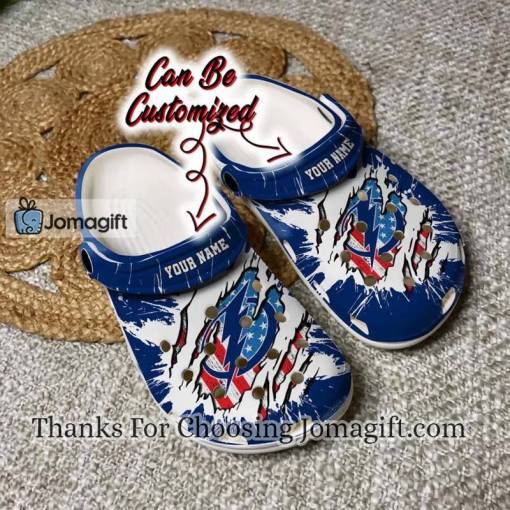 [Personalized] Tampa Bay Lightning Ripped American Flag Crocs Gift