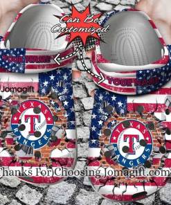 Custom Texas Rangers Baseball Logo Team Crocs Clog Shoes