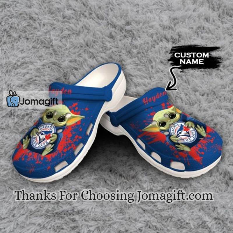 Personalized Toronto Blue Jays Baby Yoda Crocs Gift 1