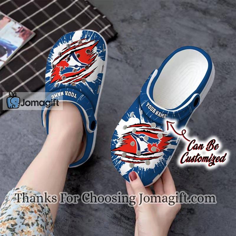 Personalized Toronto Blue Jays Ripped Claw Crocs Gift 1