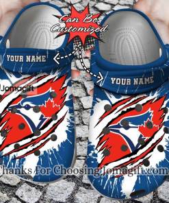 Personalized Toronto Blue Jays Ripped Claw Crocs Gift 2