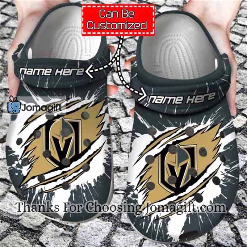Personalized Vegas Golden Knights Ripped Claw Crocs Gift 1
