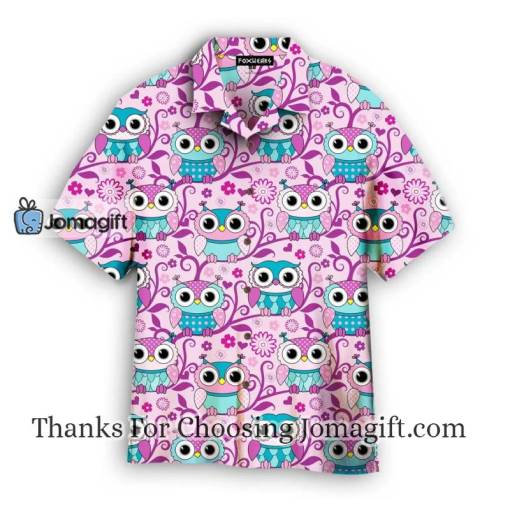 Pink Owls Hippie Hawaiian Shirt
