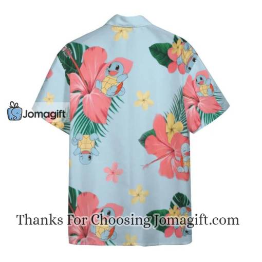 Pokemon Hawaiian Shirt Squirtle Tropical Flowers Hawaii Shirt Pokemon