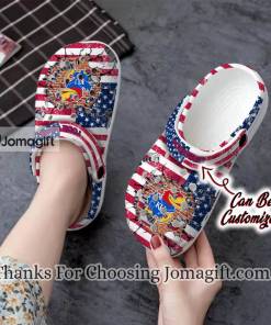 [Popular] Custom Name  Kansas Jayhawks American Flag Crocs Gift