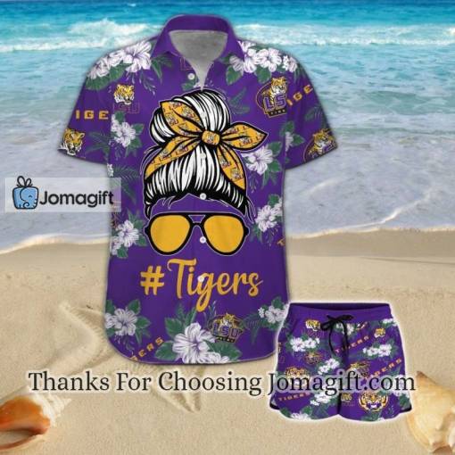 [Popular] Lsu Tigers Girl Messy Bun Hawaiian Shirt Gift
