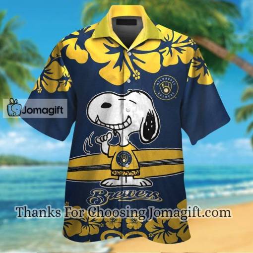 [Popular] Milwaukee Brewers Snoopy Hawaiian Shirt Gift