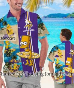 Popular Minnesota Vikings Simpsons Personalized Hawaiian Shirt Gift