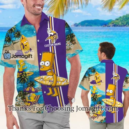 [Popular] Minnesota Vikings Simpsons Personalized Hawaiian Shirt Gift