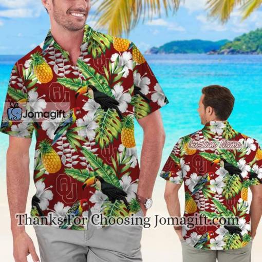 [Popular] Oklahoma Sooners Personalized Parrot Floral Hawaiian Shirt Gift