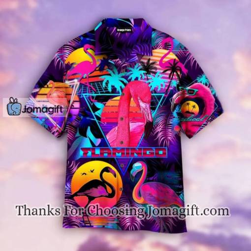 Retro Neon Tropical Flamingo Hawaiian Shirt