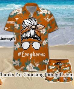[STYLISH] Texas Longhorns Girl Messy Bun Hawaiian Shirt Gift