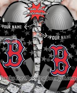 [Stylish] Custom Name Boston Red Sox Star Flag Crocs Gift