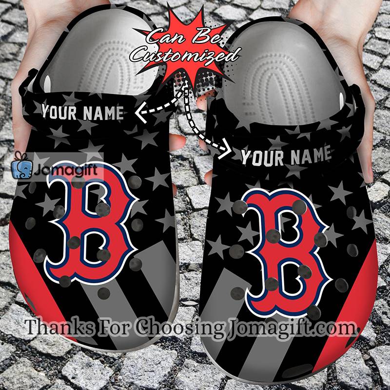 Stylish Custom Name Boston Red Sox Star Flag Crocs Gift 1