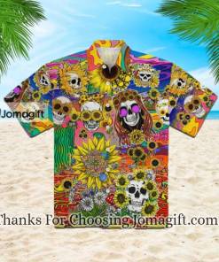 Sunflower Skull Hippie Hawaiian Shirt 2