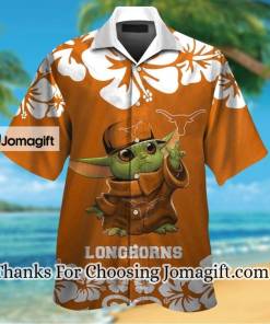 TRENDING Texas Longhorns Baby Yoda Hawaiian Shirt Gift