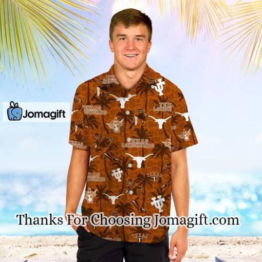 [TRENDY] Texas Longhorns Coconut Hawaiian Shirt With Custom Name Gift