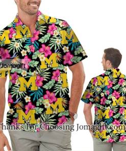 Trending Michigan Wolverines Hibiscus Hawaiian Shirts Dib Gift