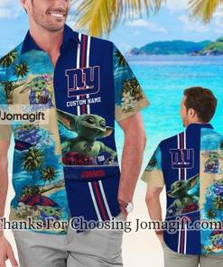 Trending New York Giants Baby Yoda Personalized Hawaiian Shirt Gift