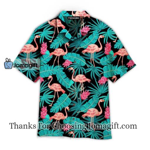 Tropical Leaves Flamingo Hawaiian Shirt