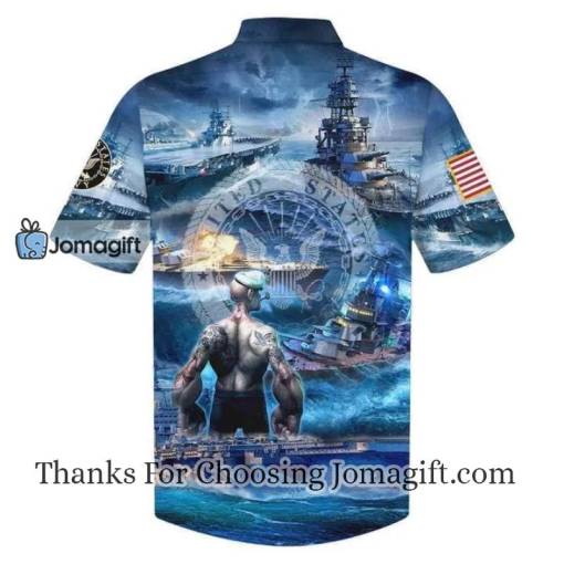 US Navy Veteran Hawaiian Shirt Blue Full Size Adult Colorfuls