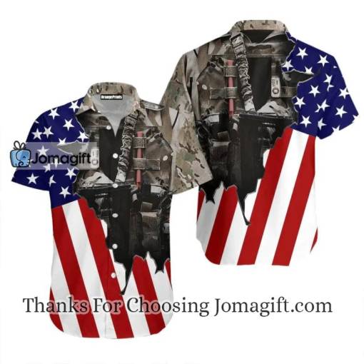 Us Army Uniform American Flag Patriotic Hawaiian Shirt