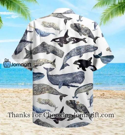 Whale Types Grey Hawaiian Shirt