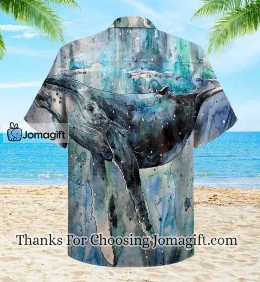 Whale Watercolor Blue Hawaiian Shirt