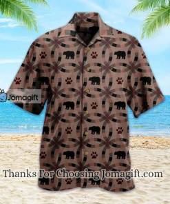 Woodland Bear Trail Brown Hawaiian Shirt 1